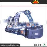 High Power Adjustable Black XML L2 LED 1800 Lumens 3.7V Rechargeable 3 LED Headlamp With Green White Dual Light thumbnail-5