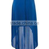 Women Plus Size Clothing Factory Ladies New Model Charming Blue Long Skirt Plain Dyed Summer Sexy Maxi Chiffon Skirt thumbnail-3