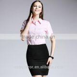 Ladies Fashion Short Sleeve Work Shirt Cotton Shirt thumbnail-3