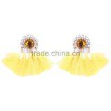 Bohemian Jewelry Big Crystal Gems With Tassel Drop Earrings for Women thumbnail-2