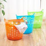 Big Round Hole Plastic Laundry Basket With Handle