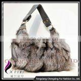 CX-H-48B Wholesale Beautiful Genuine Fox Fur Fashion Ladies Hand Bag thumbnail-1