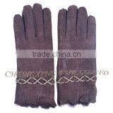 CX-A-59F Fashion Winter Warm Genuine Double Face Sheep Leather Women Glove thumbnail-1