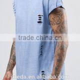OEM Custom Men Newest Design Fashion Distressed Oversized Sleeveless T-shirt/tee Shirt thumbnail-3