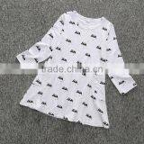 Priting Cartoon Mouse Boutique Girls Plain Cotton Dress thumbnail-2