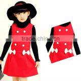 2016 New Girls in Autumn Child Bow Double Breasted Princess Dress Skirts Children A Word Skirt thumbnail-1