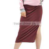 2017 OEM Spring Aubergine Calf Length Casual Loose Pencil Skirt thumbnail-6