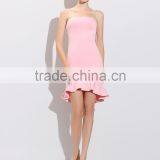 2016 Bride Summer Dress Design for Strapless,falbala Hem Sheath Ladies Evening Dress Oem Service thumbnail-2