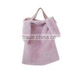 Fashionable Smily Face High Quality Green Faux Fur Leather Ladies Shoulder Bag thumbnail-1