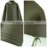 Fashion Womens' Green High Neck Long Sleeve Space Cotton Sweatshirt thumbnail-3