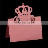 Paper Wedding Party Name Place Card Crown Pink thumbnail-1