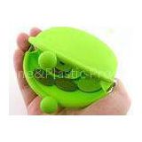Green Silicone Wallets With Kiss Lock, Custom Logo 90 * 72 * 40mm
