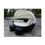 Cane Garden Daybed With Tea/ Coffee Table , Wicker Oval Daybed