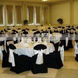 Black Banquet Chair Cover White Wedding Polyester Tablecloth