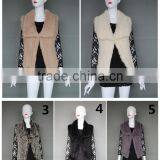 Lady Pretty Short Rabbit Fur Knitted Vest With Square Collar New Style thumbnail-5