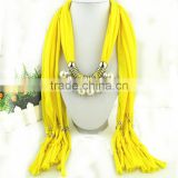 New arrival fashion pearl charm pendants scarves fashion jewelry scarf