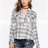 China Wholesale Elegant Womens Plaid Shirt Low Price OEM Service thumbnail-4