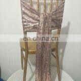 Graceful Popular High Quality Rose Gold Sequin Chair Sash thumbnail-3