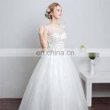 HS1607 Vintage Applique Sleeveless Customized Plus Latest Bridal Wedding Gown Design thumbnail-3