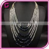 Natural Stone Crystal Three Layer Bead Necklace thumbnail-3