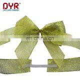 Gold Pre-tied Ribbon Gift Bow With Elastic Band thumbnail-2