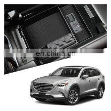 Interior Accessories Parts Silicone Armrest Rest Storage Box Center Control Console Organizer Tray For Mazda CX-9 2016-2019