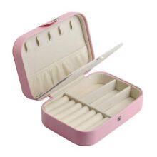 Beige Pink Light Pink 3 Colors Leather Jewelry Box Mini Jewelry Storage Box thumbnail-2