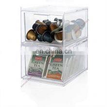 Acrylic Tea Box Organizer Coffee Capsule Holder Tea Bag Dispenser