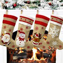 Christmas DecorationsSackcloth Embroidery Christmas Socks Gift BagChristmas Decoration Pendant thumbnail-5