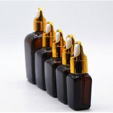 Amber Glass Dropper Bottle Square Shape Empty Bottles for Skin Care Serum Essential Oil Packing thumbnail-4