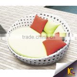 Outdoor rattan furniture big round chaise lounge sofa with waterproof cushion                        
                                                Quality Choice