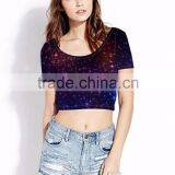 (Trade Assurance)Young Aloud SHORT SLEEVES CROP TOP thumbnail-1