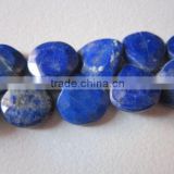 lapis faceted almond beads gemstone one strand