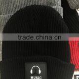 MUSIC Earphone Leather Applique Embroidery Beanie Cap for Man Women thumbnail-5