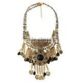 Foreign Trade Fashion Long Luxury Coin Tassel Exaggerated Gem Necklace thumbnail-3