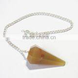 6-Facet Natural Agate Gemstone Pendulums thumbnail-3