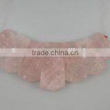 Madagasca Rose Quartz Rectangle Freeform Necklace thumbnail-1