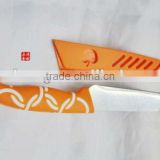 sharp stainless steel yellow knife with sheath
