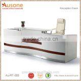 New Design Office Reception Glossy White High Gloss Desk