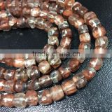 GENUINE AAA+ NATURAL COFFEE QUARTZ APPROX 7X7-8X8MM CUBE BOX FACETED LOOSE BEADS