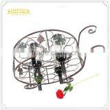 Decorative Metal Wine Rack Metal Bottle Wine Regal Antique Style Black thumbnail-6