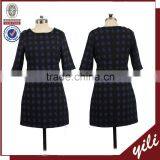 Middle Aged Women Simply Fashion Casual Half Sleeve Fitted Winter Dresses thumbnail-1