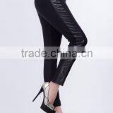 Ladies Side Spell Leather PU Zipper Leggings With Two Pocket Back thumbnail-4