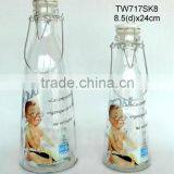TW717K8 Glass Milk Bottle With Printig With Metal Clip thumbnail-1