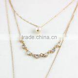 2015 Newest 3rows Natural Opal Stone and Pearl Pendant Necklace thumbnail-3