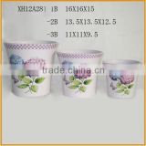 Hot sale round ceramic newest style decoration curved flower pot