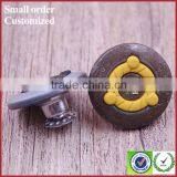 Fashion Black Round Engraved Logo Men Shirts Metal Buttons thumbnail-3