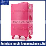 Factory Classic Vintage PU Leather Trolley Luggage Bag With Various Colour