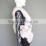 2016 Top Quality Special Style Fox Head Vest Natural White Vest With Real Blue Fox Fur and Head Pattern thumbnail-2