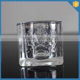 Crystal Candle Stand Glass Cube Pillar Holder With Christmas Tree Pattern thumbnail-2